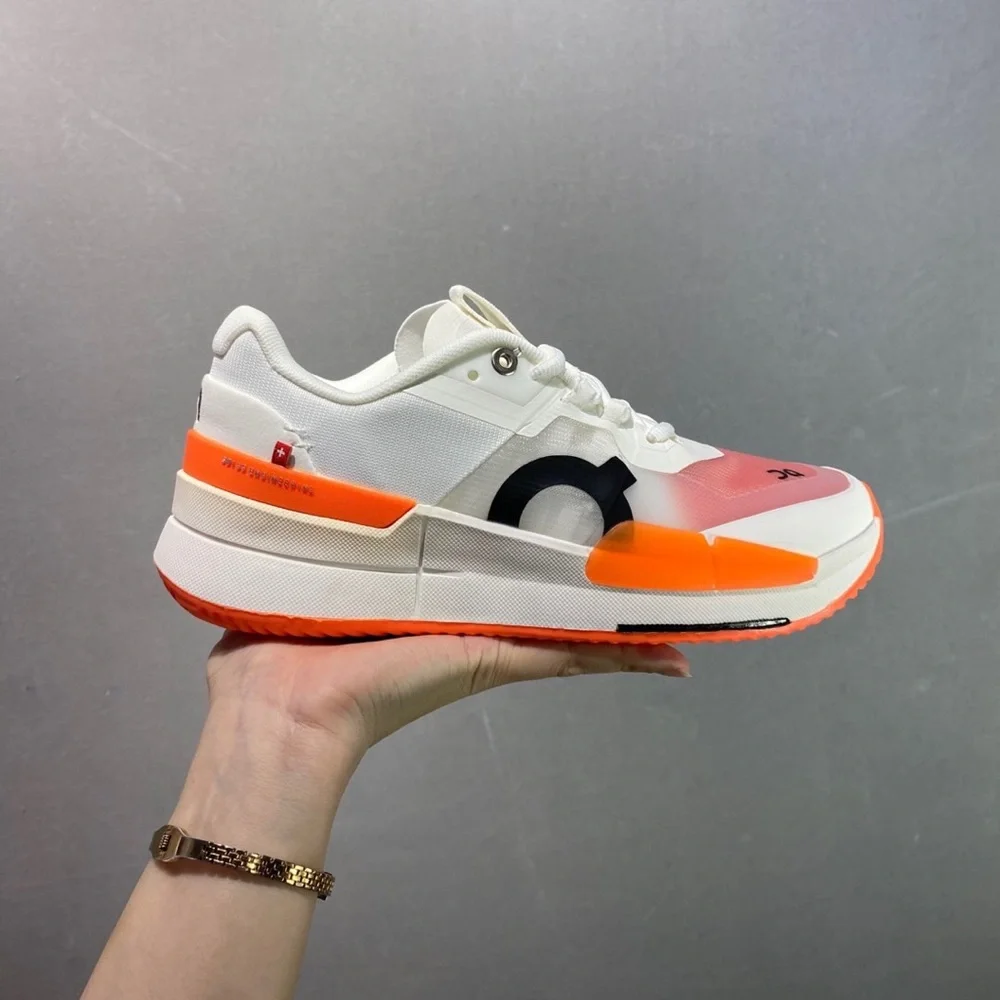 On Running Women's Sneakers in White and Orange - Picture 4 of 6